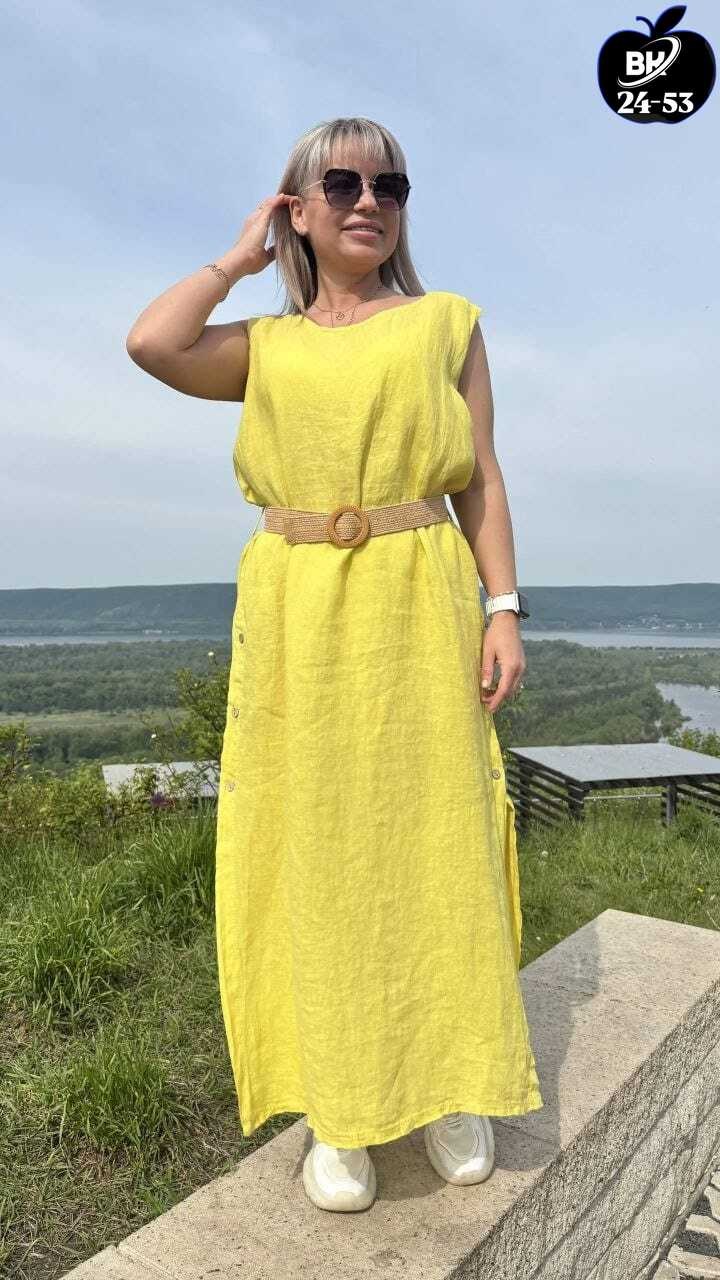 платье желтое,платье стильное льняное,платье сарафан,желтый сарафан,женские летние платья