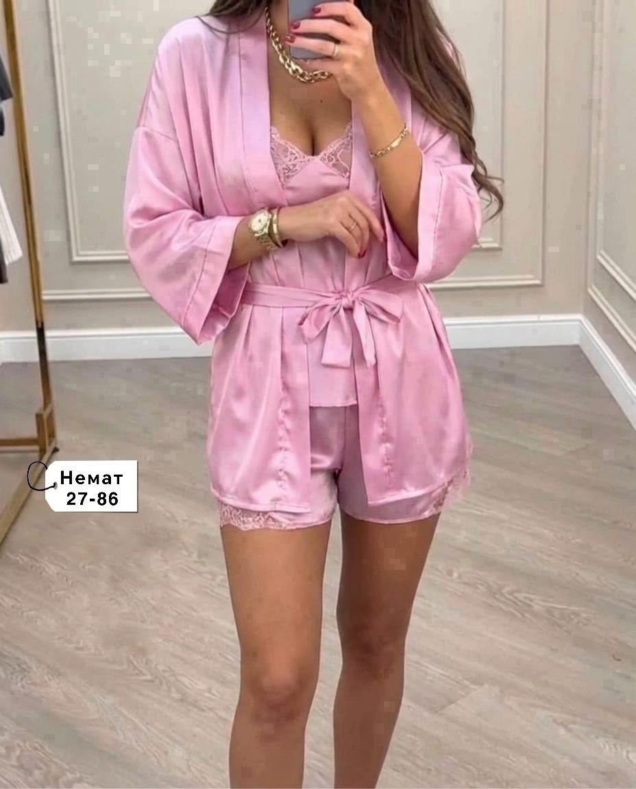 женская пижама комплект,пижама халат,женская пижама,женские пижамные комплекты,комплект с халатом