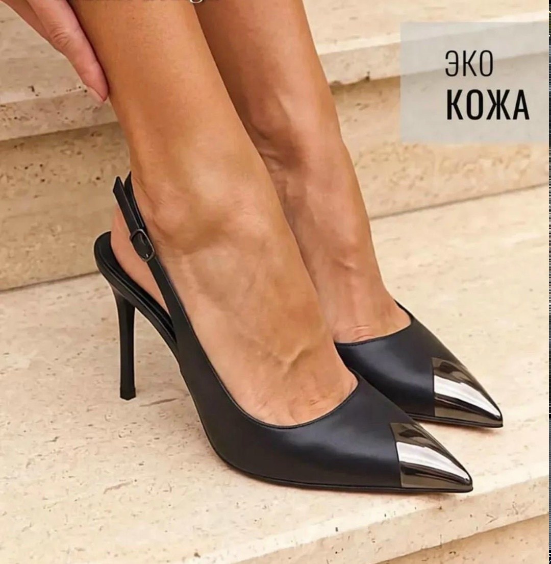 женская ,туфли лодочка,каблук туфли,белые туфли на каблуке,туфли с открытой пяткой с острым носом слингбэки emarti