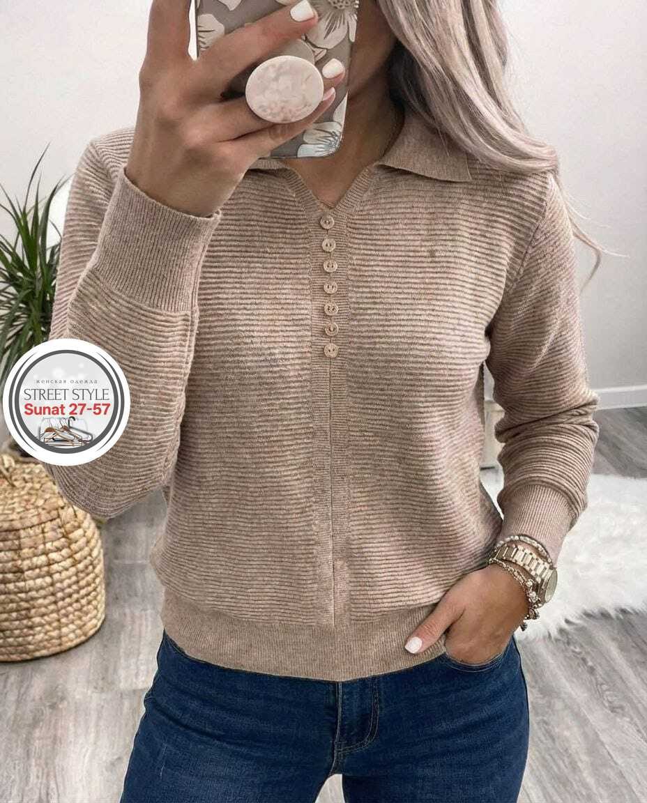 кофта женская,свитер женский,вязаные свитера женские,пуловер женский,свитер с горлом на молнии оверсайз kk fashion