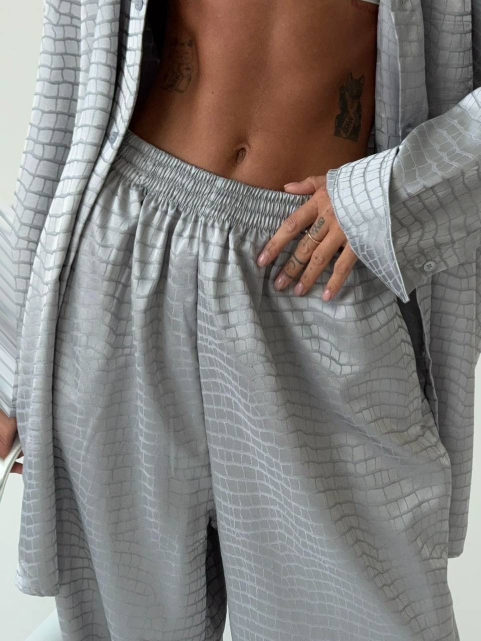 женский костюм,шелковый костюм,костюм,серебряный костюм женский