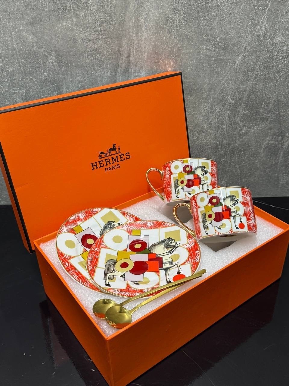 кофейная чашка hermes объемом 200 мл в наборе из 4 штук,чашка кофейная hermes 200 мл,чайный набор hermes,посуда hermes,кофейная чашка hermes 200 мл костяной фарфор