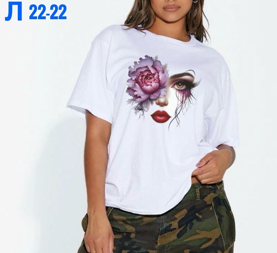 женская футболка,футболка белая оверсайз вишенки,женские футболки с принтом,футболки оверсайз женские,футболка женская белая