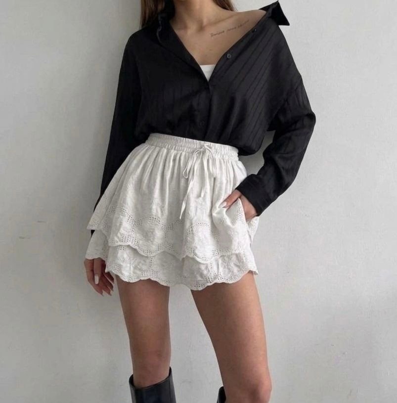 летние шорты с кружевами,юбка с оборками,белая юбка,юбка,юбка для девочек