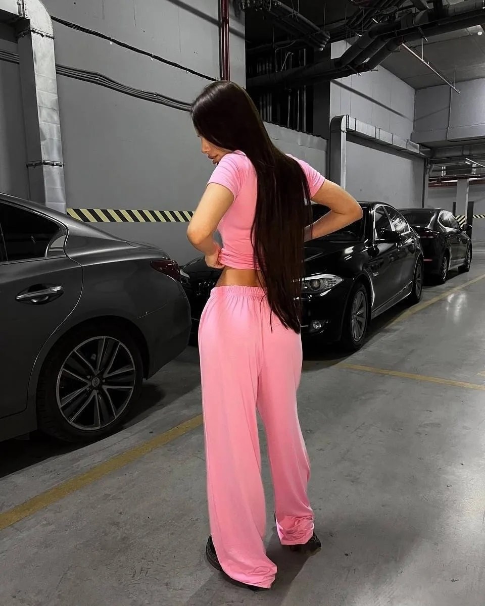 костюм с кроп топом,домашние костюмы,брюки палаццо,костюм женский футболка и брюки,костюмы женские