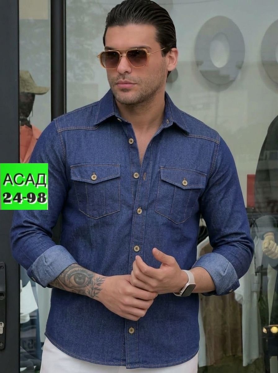 джинсовая рубашка,джинсовая рубашка мужская,мужская рубашка,рубашка джинса,рубашка джинсовая мужская дайрос