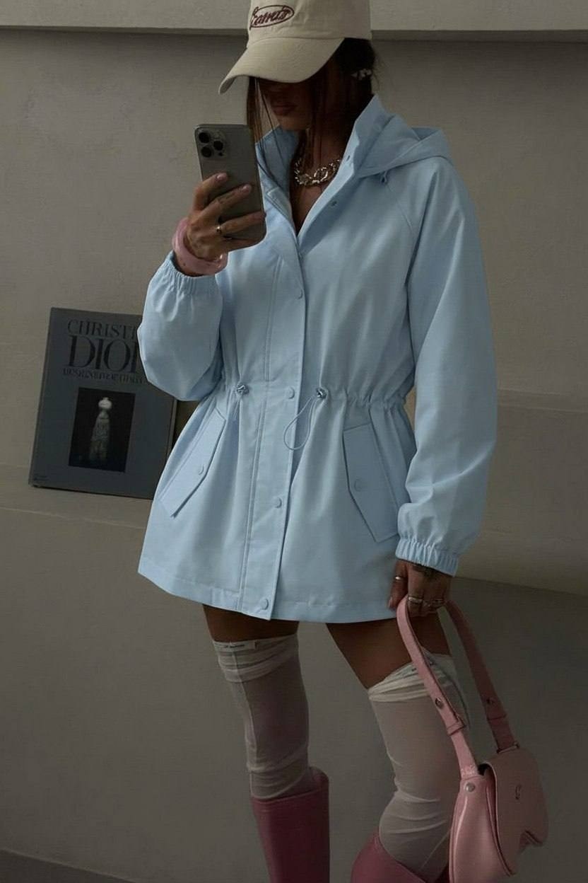 ветровка женские,ветровка удлиненная с капюшоном,голубая куртка,ветровка удлиненная,ветровка