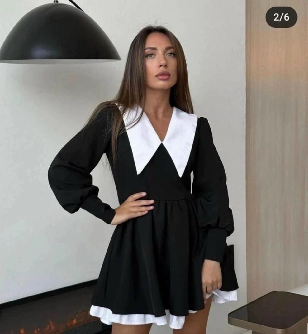 платье черное с белым воротником,платье с белым воротником,платье с белым воротничком,платье с воротником,платье мини с воротником