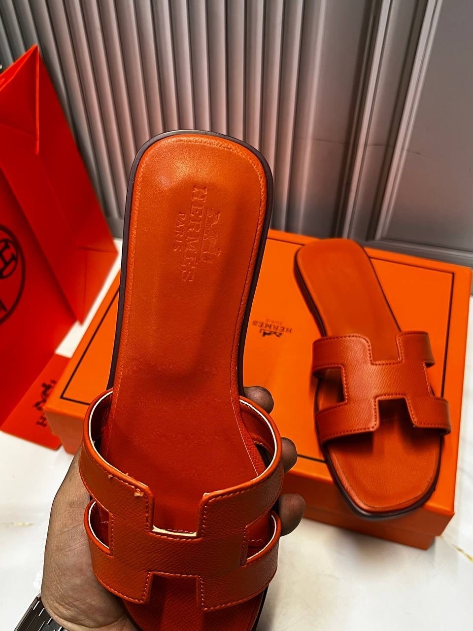 шлепки эрмес,,шлепки эрмес оран,шлепки хермес оран,шлепанцы женские