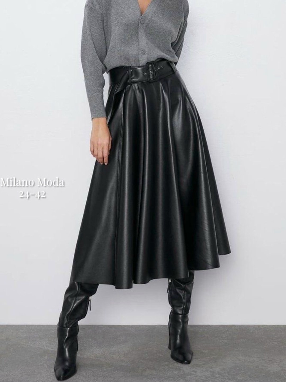 кожаная юбка,кожаная юбка zara миди,юбка кожаная миди,юбка chumakova 24 черный размер 42-52,длинная кожаная юбка