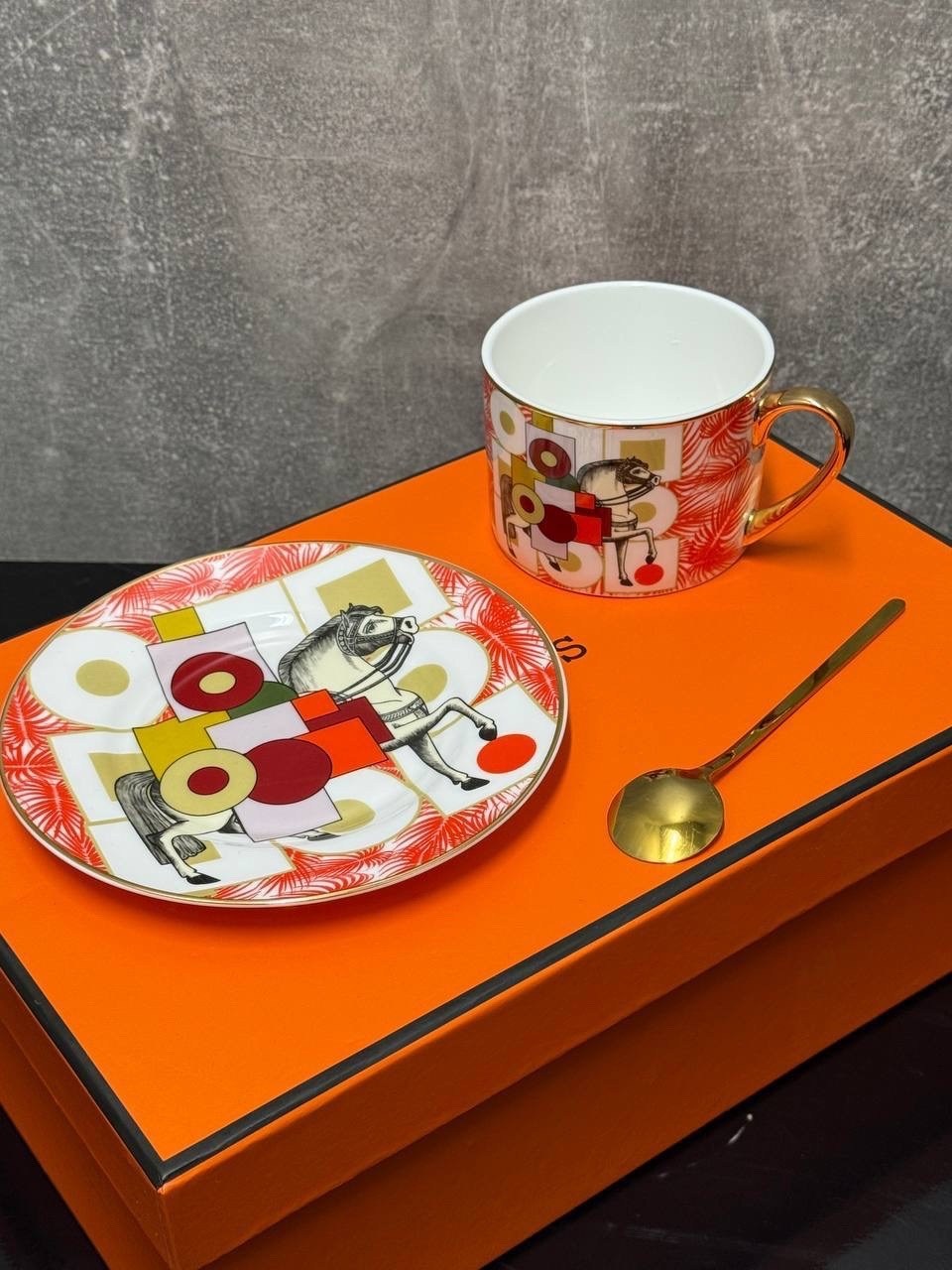 кофейная чашка hermes объемом 200 мл в наборе из 4 штук,чашка кофейная hermes 200 мл,чайный набор hermes,посуда hermes,кофейная чашка hermes 200 мл костяной фарфор