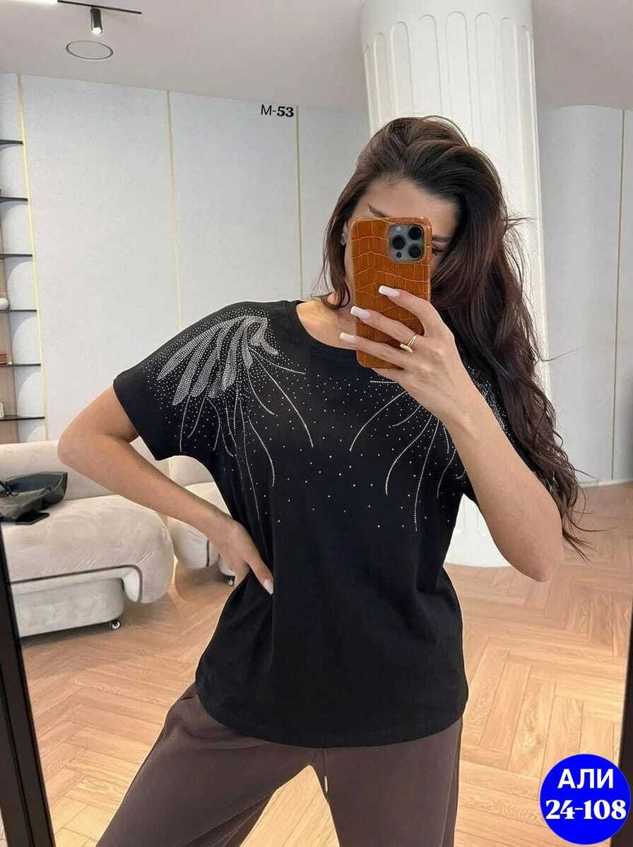 женская футболка,футболка больших размеров женская,футболка оверсайз со стразам,футболки женская оверсайз,женская футболка варенка