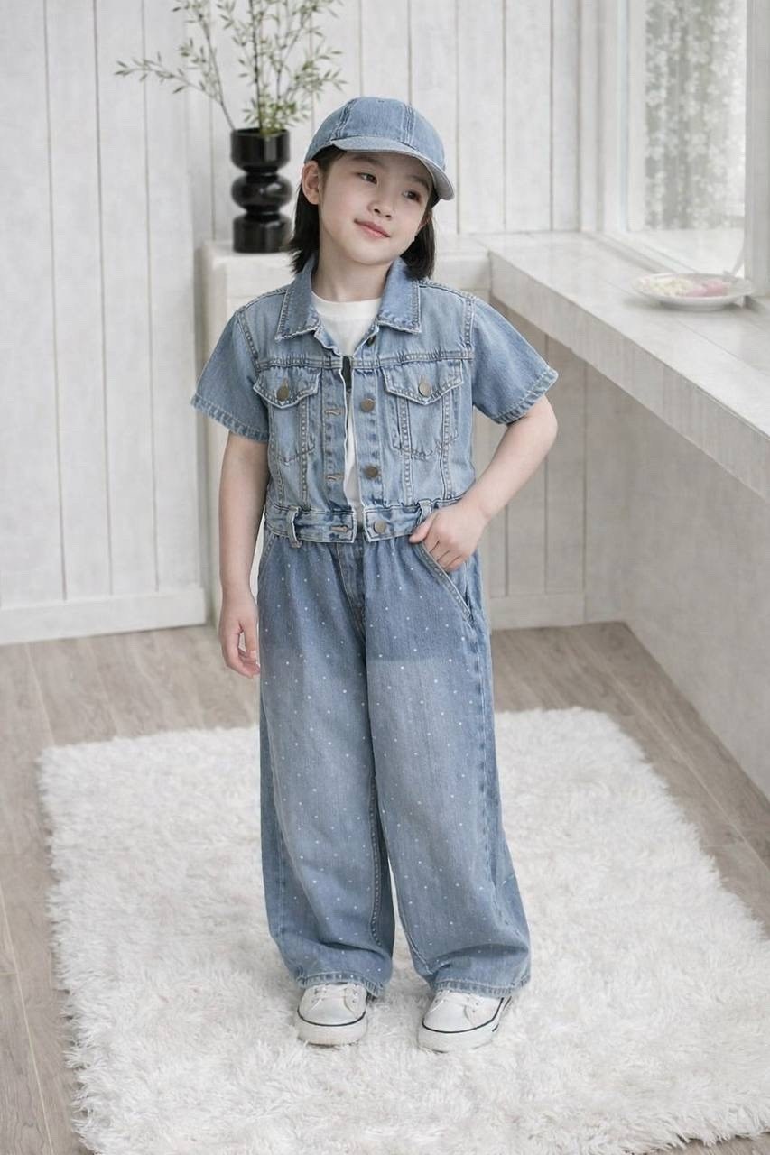 джинсовый костюм для девочки,джинсовый костюм детский,джинсовые костюмы,джинсовые широкие брюки,джинсовый брючный костюм