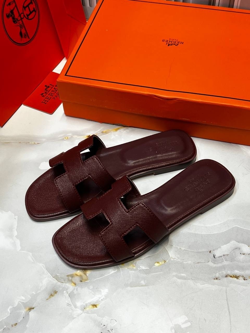 шлепки эрмес,,шлепки эрмес оран,шлепки хермес оран,шлепанцы женские