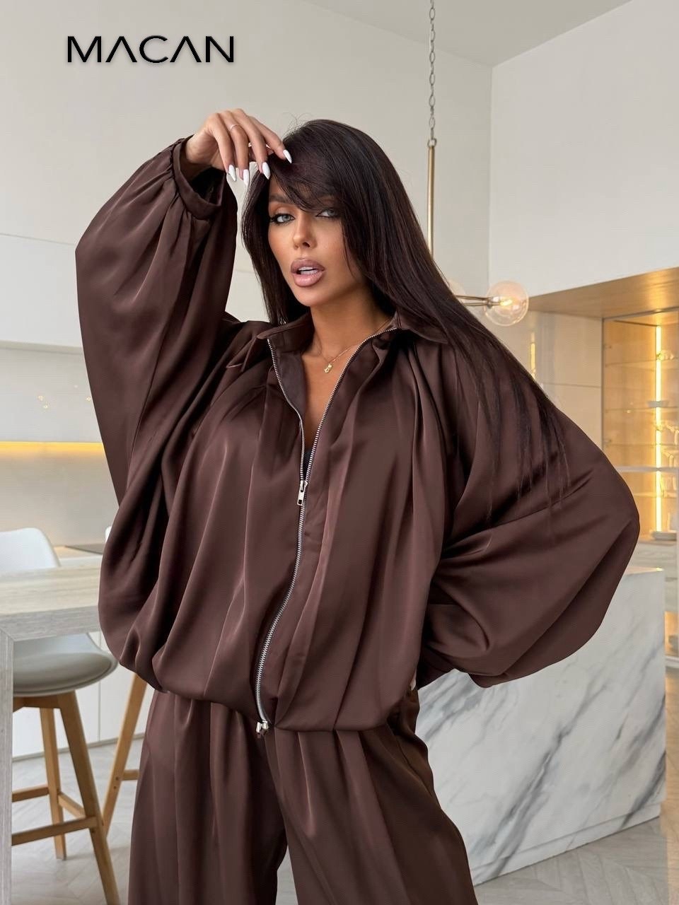 брючный костюм annete a4181,брючный костюм,шелковый женский костюм,шелковый костюм,брючный костюм женский