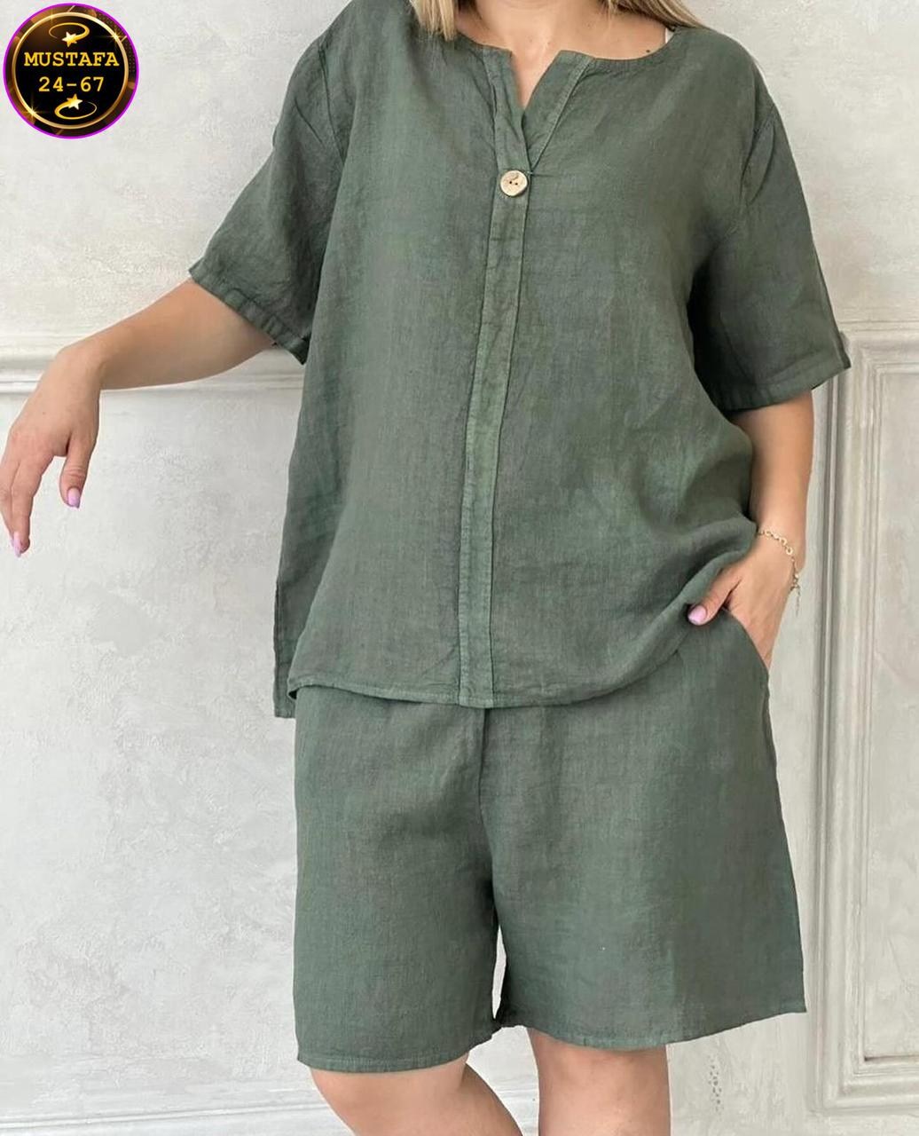 костюм женский с шортами больших размеров,летние костюмы женские,костюм льняной,костюм женский,летние костюмы