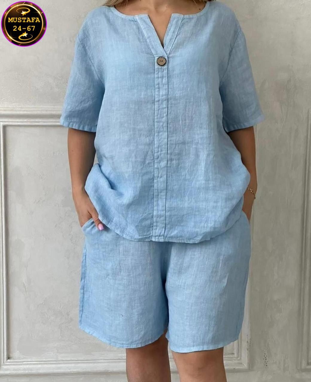 костюм женский с шортами больших размеров,летние костюмы женские,костюм льняной,костюм женский,летние костюмы
