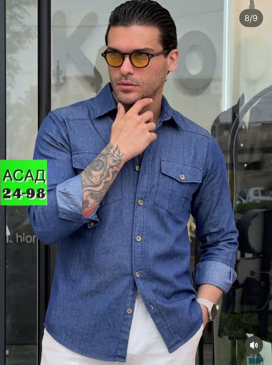 джинсовая рубашка,джинсовая рубашка мужская,мужская рубашка,рубашка джинса,рубашка джинсовая мужская дайрос