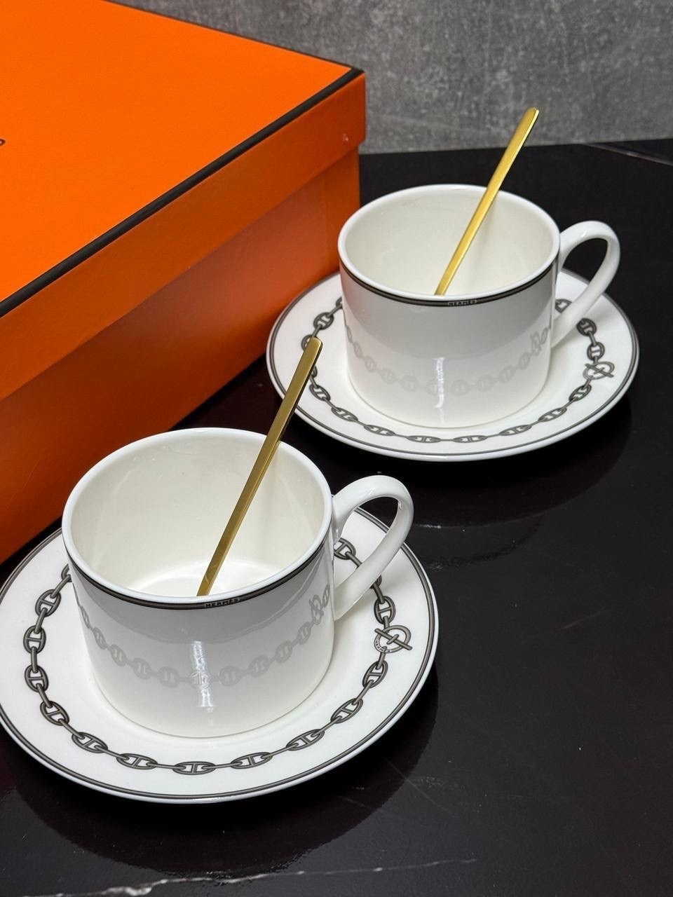 посуда hermes,набор чайная пара,чайные наборы,посуда эрмес,подарочный чайный набор hermes