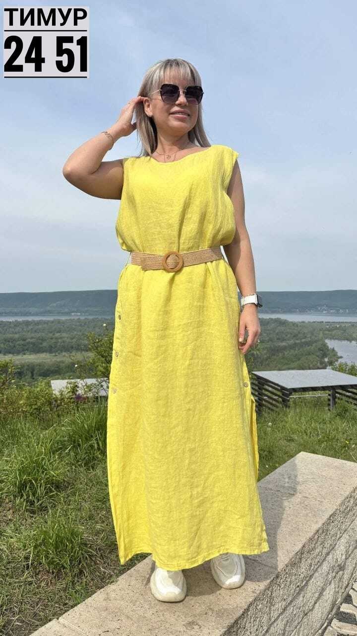 платье стильное льняное,платье желтое,платье сарафан,женские сарафаны,женские летние платья