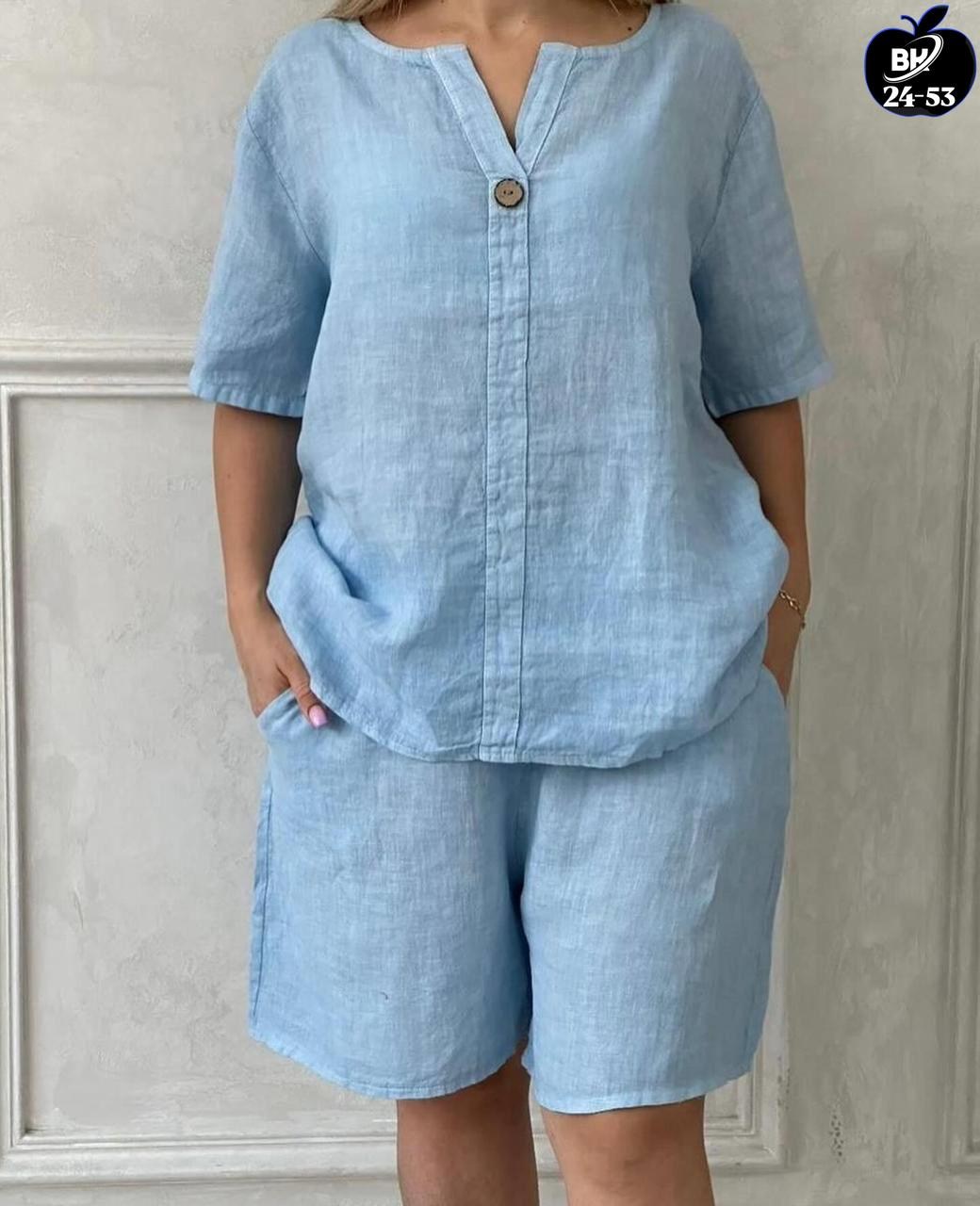летние костюмы женские,костюм льняной,костюм женский с шортами больших размеров,костюм повседневный,костюм женский