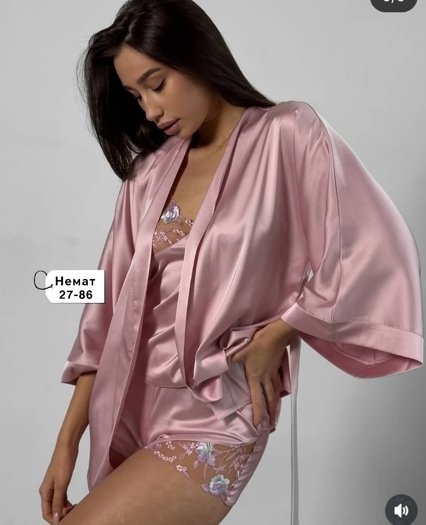 женская пижама комплект,пижама халат,женская пижама,женские пижамные комплекты,комплект с халатом