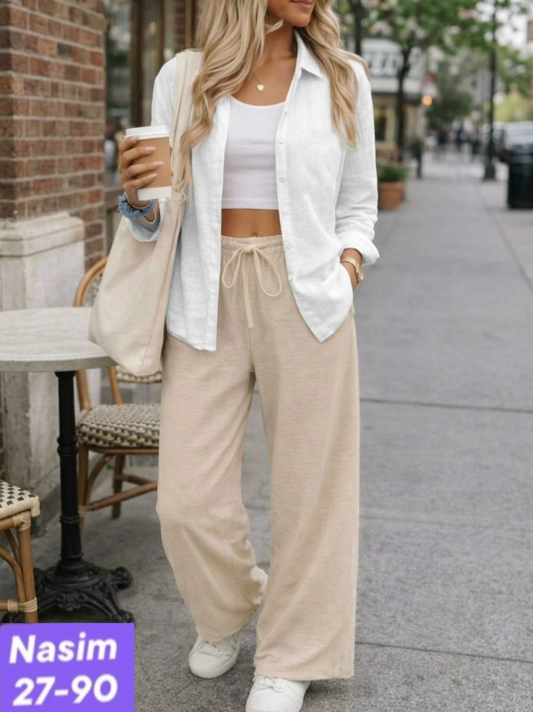 костюм летний легкий с брюками и рубашкой fabrika1369,брючный костюм,костюм бежевый,костюм с брюками,брюки палаццо женские