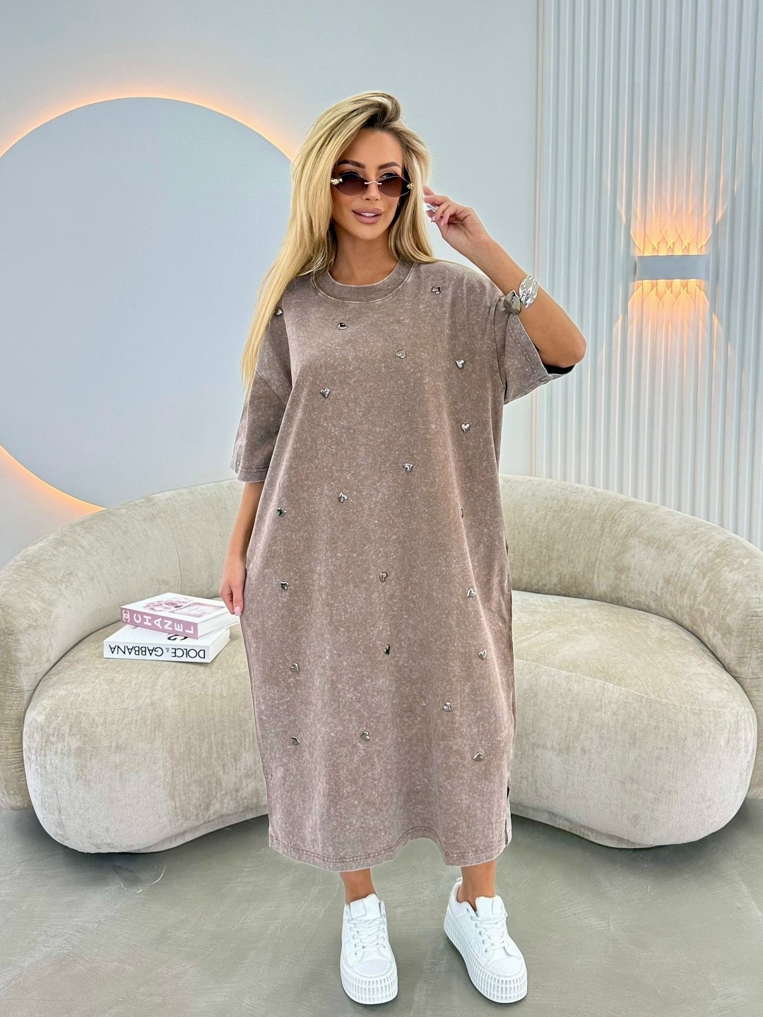 платье оверсайз большие размеры трикотажное naomi plus,платье-футболка,женское платье,платье оверсайз,платье туника