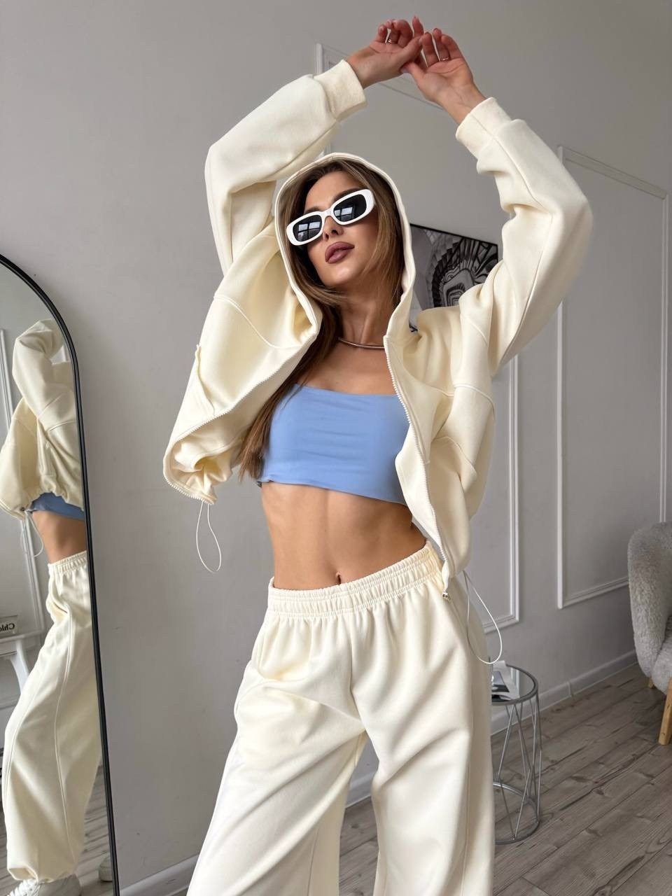 костюм молочный,спортивный костюм женский,костюм женский,костюм бежевый,спортивный костюм