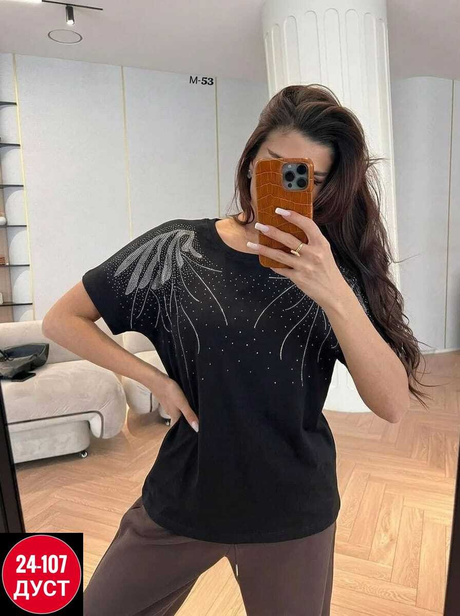 женская футболка,футболка больших размеров женская,футболка оверсайз со стразам,футболки женская оверсайз,женская трикотажная футболка