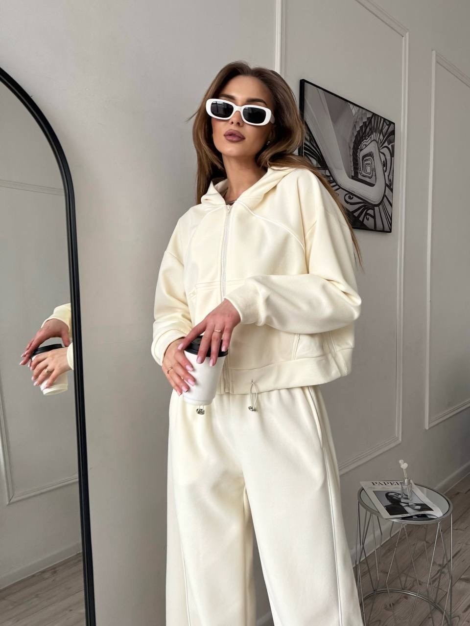 костюм молочный,спортивный костюм женский,костюм женский,костюм бежевый,спортивный костюм