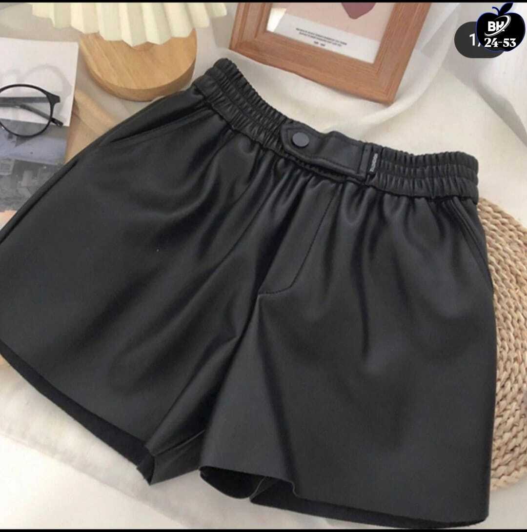 шорты чёрные женские кожаные,женские шорты из экокожи,шорты женские повседневные из экокожи,шорты женские кожаные,шорты женские из экокожи с завышенной талией
