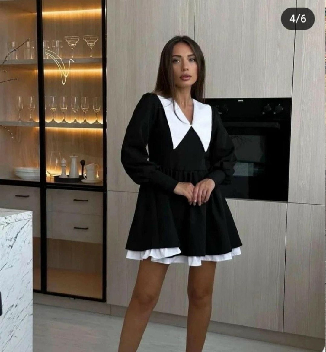 платье черное с белым воротником,платье с белым воротником,платье с белым воротничком,платье с воротником,платье мини с воротником