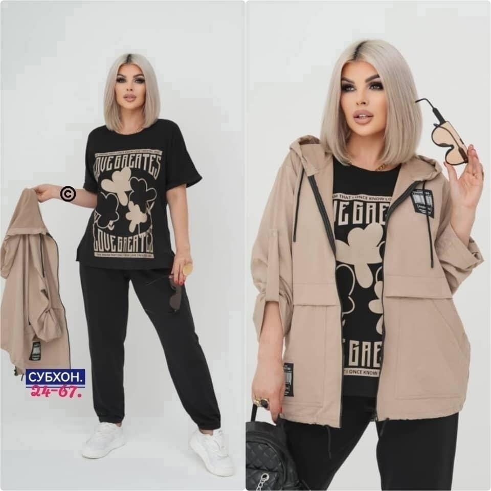 женский костюм-тройка,костюм 3-ка ткань: двунитка и плащовка свободного кроя,костюм 3 каткань: двунитка и плащовка,женские костюмы больших размеров,костюм тройка двухнитка