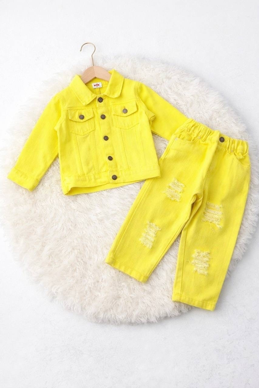 комплект одежды для мальчика,комплект одежды,желтая куртка,куртка детский,жакет для девочки minaku casual collection kids цвет лимонный рост 110 см