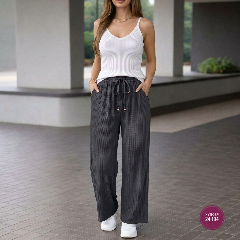 брюки палаццо широкие в рубчик летние dh fashion,брюки палаццо,брюки палаццо женские лапша,элегантные брюки,брюки лапша широкие женские
