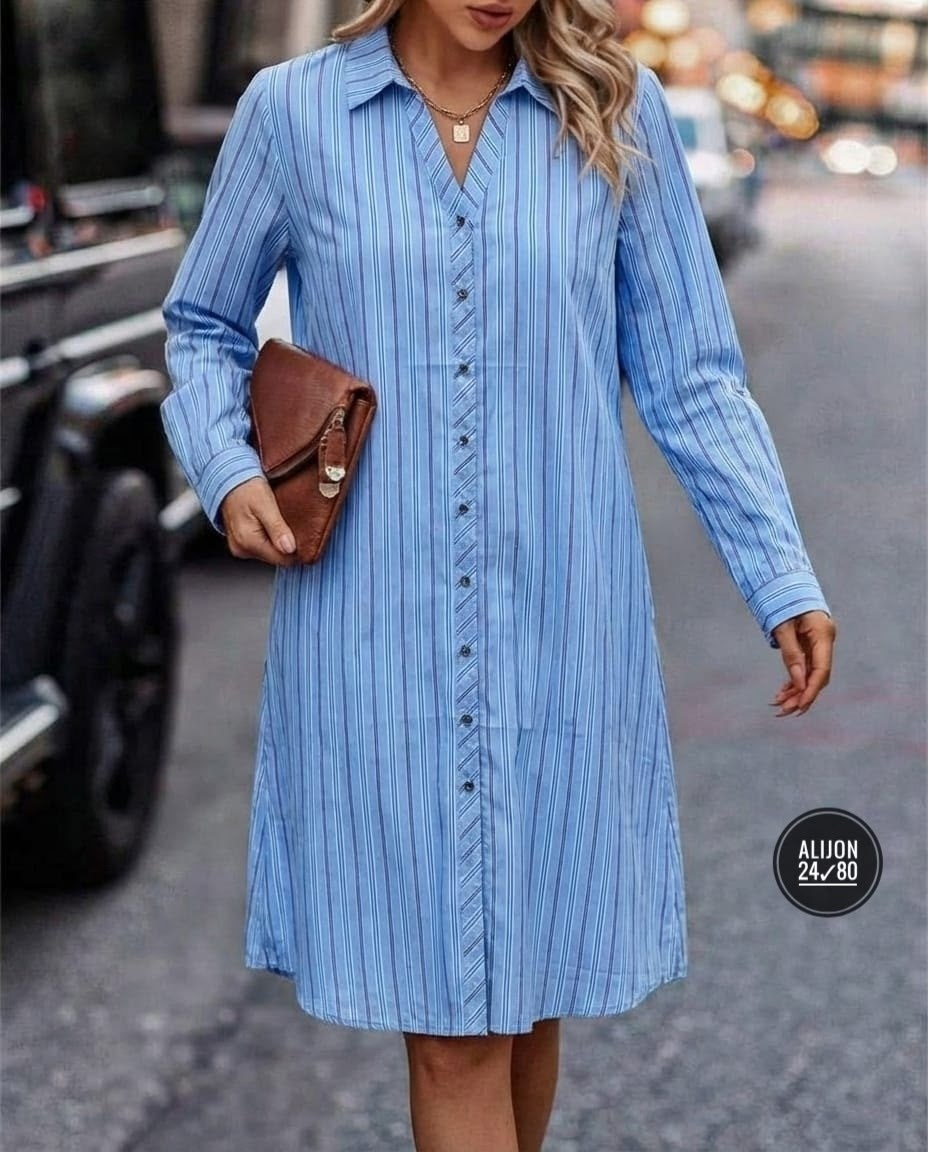 платье-рубашка голубое в полоску,платье рубашка,платье-рубашка в полоску,платье женской,длинная рубашка
