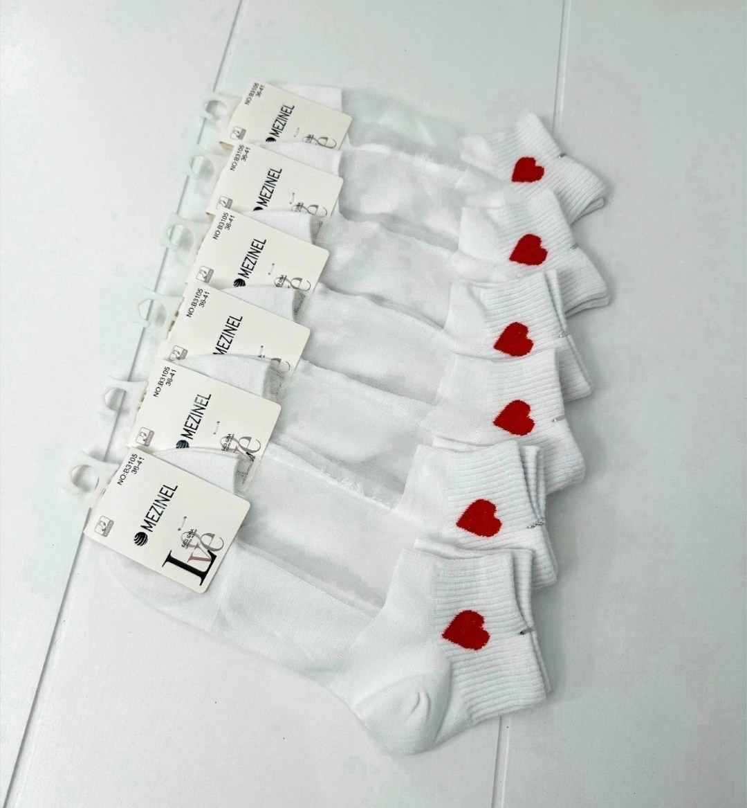 носки женские белые,носки женские белые amigobs,комплект носки женские,носки с сердечками,женские короткие носки