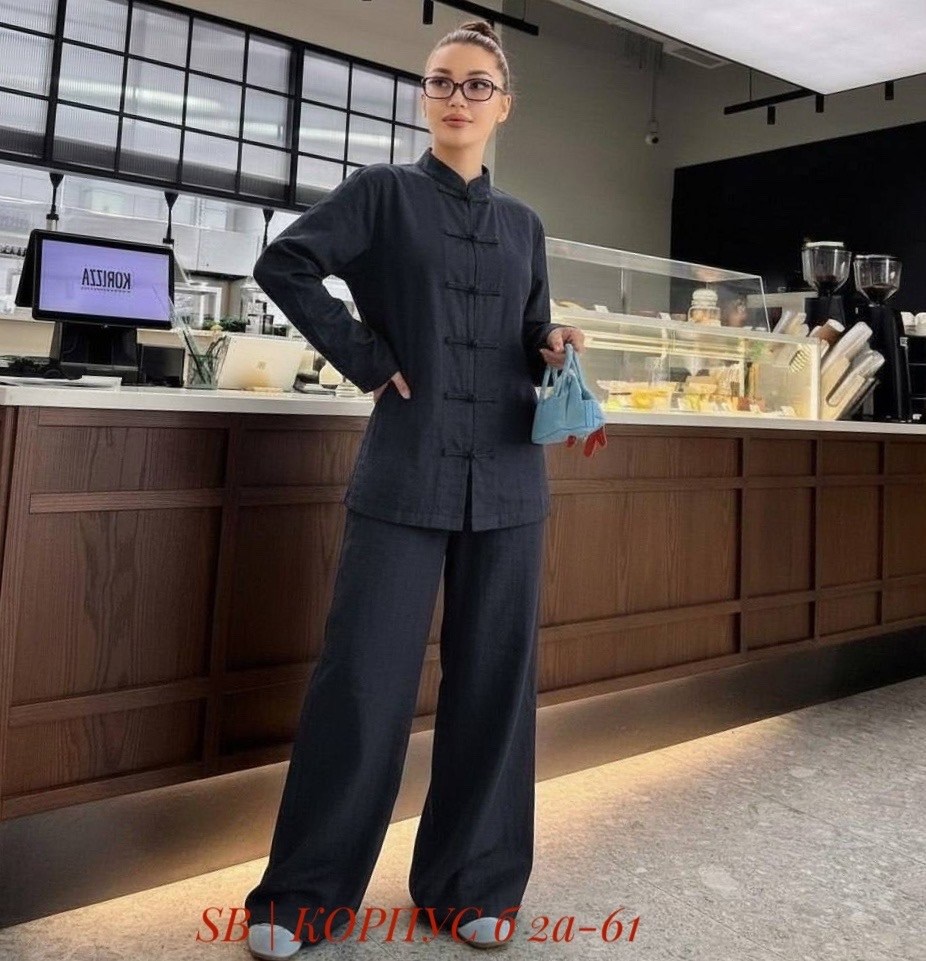 костюм классический,костюм в китайском стиле,летние костюмы,женский брючный костюм,голубой брючный костюм