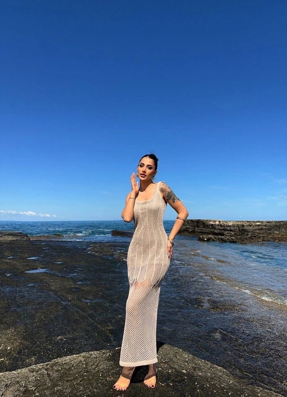 вязаное женское платье,вязаное платье макси,ажурное платье,летнее длинное платье,вязаное длинное платье