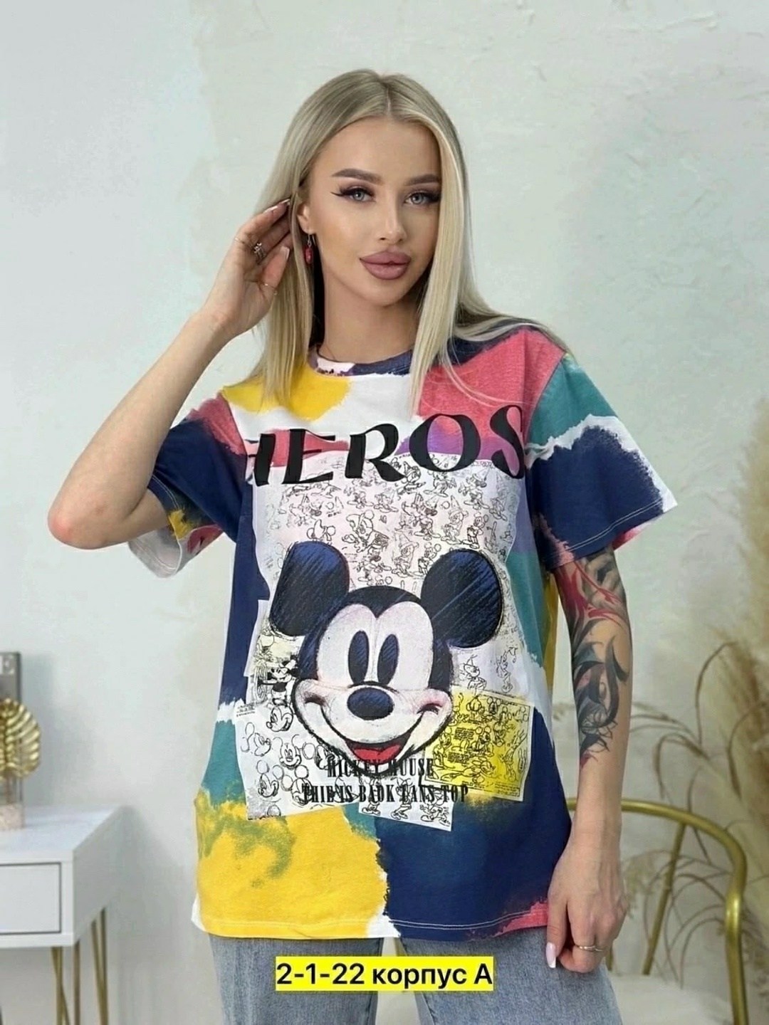 футболка оверсайз с принтом мики маус fashion lux,футболки оверсайз с принтами,женская футболка оверсайз,женская футболка,женская футболка оверсайз с длинным рукавом и принтом мики маус fashion lux