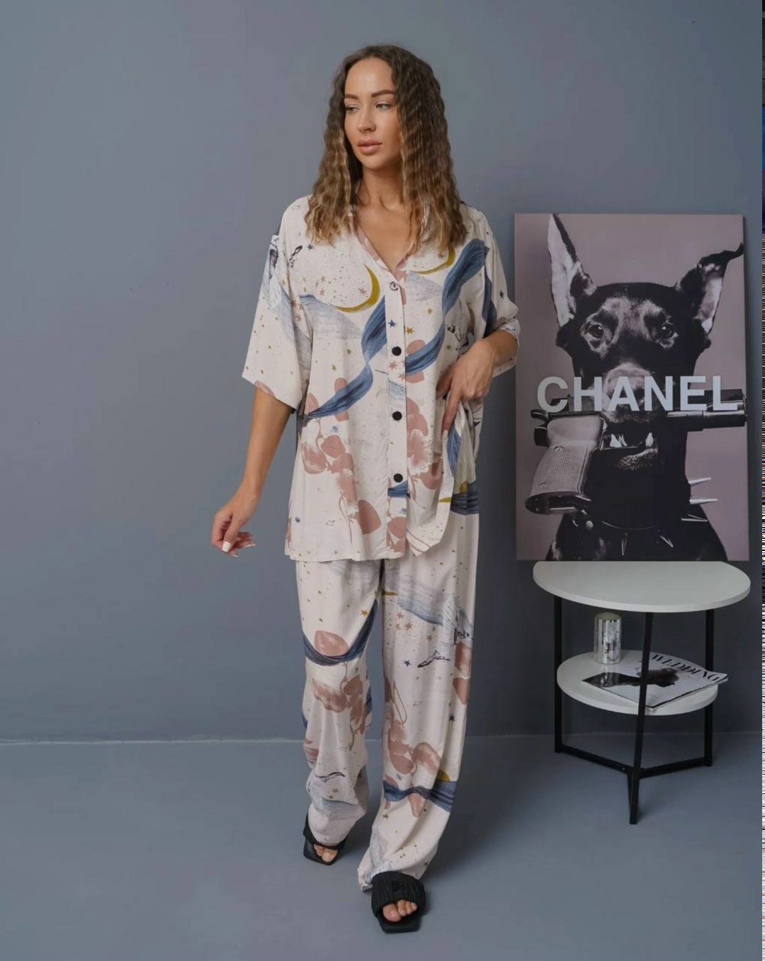 костюм женский в пижамном стиле брючный двойка кимоно и штаны,хлопковая пижама со штанами и рубашкой домашний костюм sofasleep,пижама женская костюм домашний,пижама со штанами и рубашкой домашняя,пижа