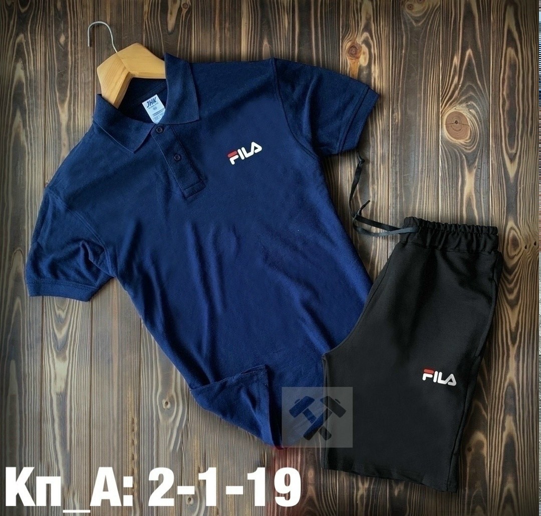 костюм поло с шортами мужской,поло fila,поло мужское fila,летний спортивный костюм мужской,мужские костюмы шорты и футболка