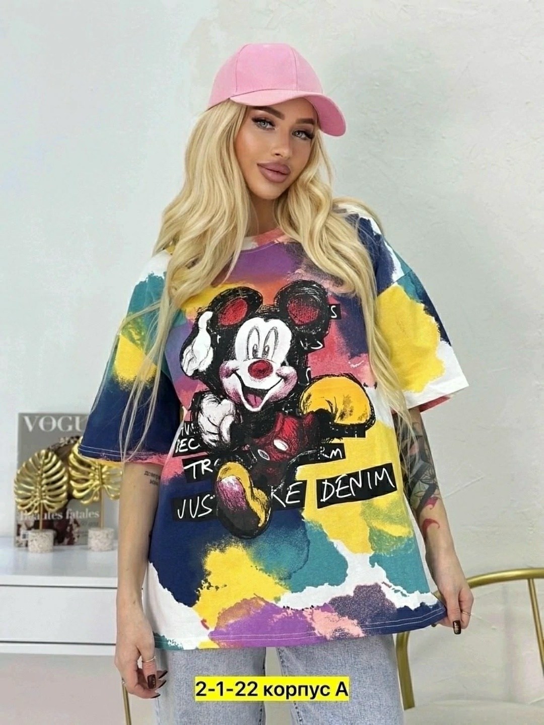 футболка оверсайз с принтом мики маус fashion lux,футболки оверсайз с принтами,женская футболка оверсайз,женская футболка,женская футболка оверсайз с длинным рукавом и принтом мики маус fashion lux