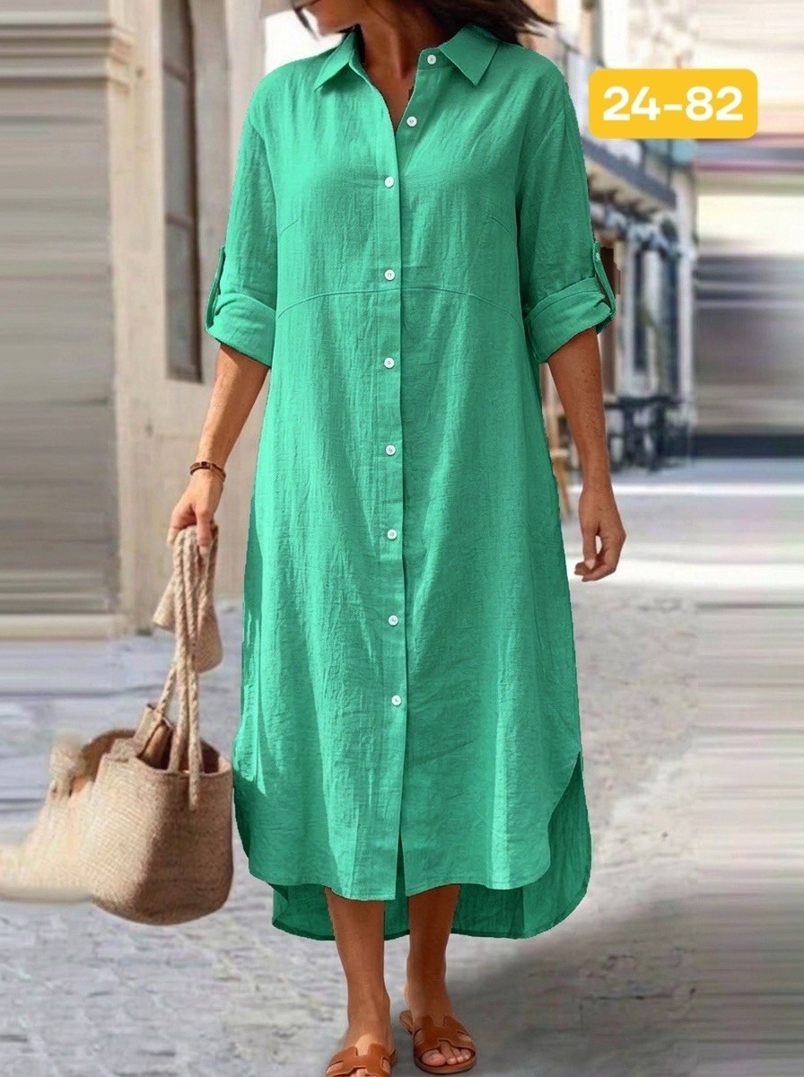 женское длинное платье-рубашка из хлопка и льна,женское платье-рубашка из хлопка и льна,платье рубашка летнее,льняное платье рубашка,женское платье рубашка