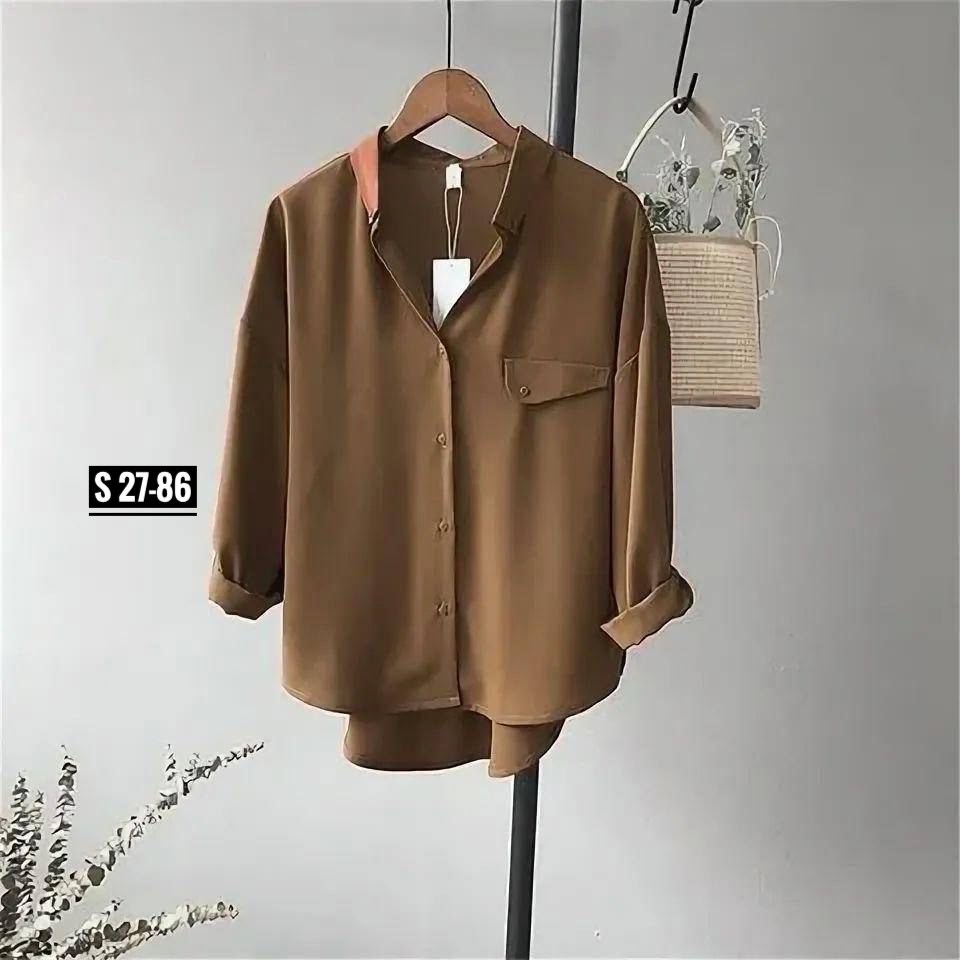 женская рубашка с длинными рукавами,женская блузка рубашка,шифоновая рубашка,рубашка женская,блузка с карманами