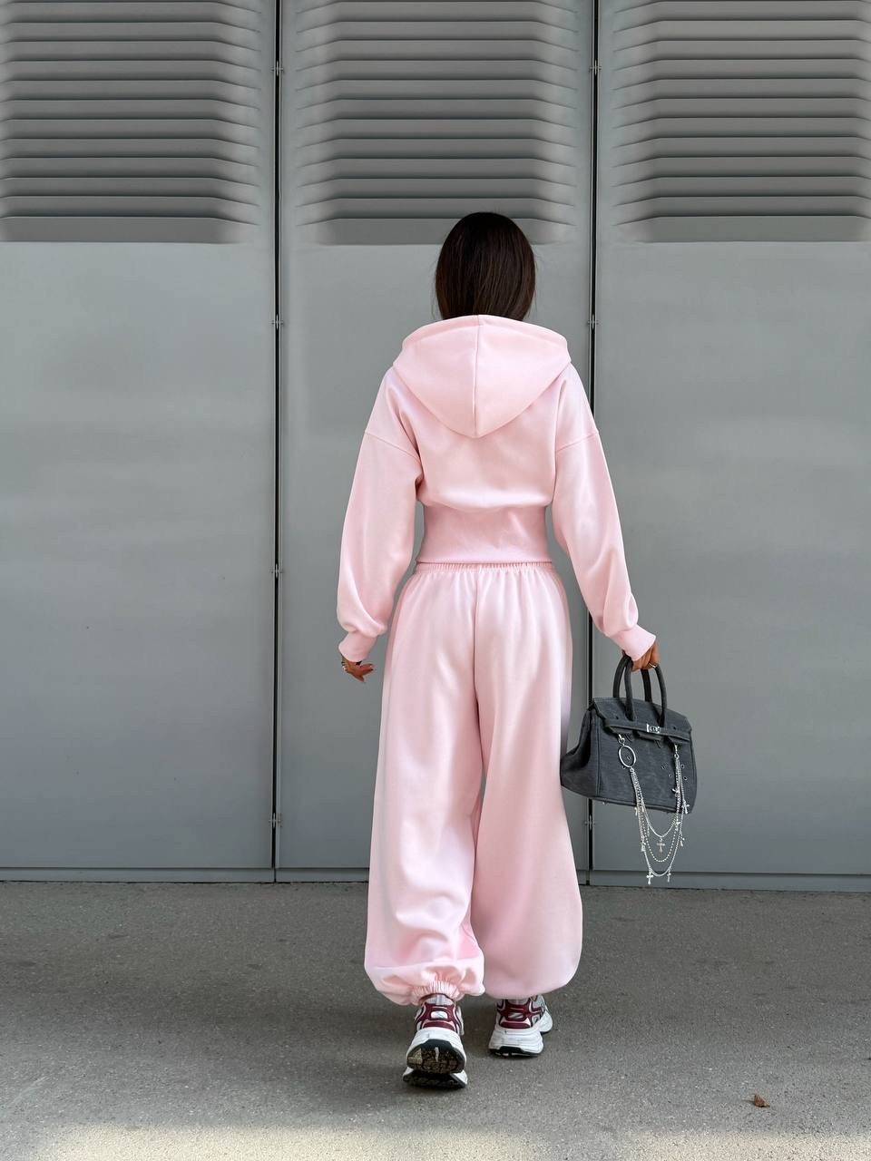 костюм спортивный,спортивный костюм женский,спортивный костюм для женщин,костюм спортивный со штанами палаццо и зип худи micca розовый,костюм спортивный розовый