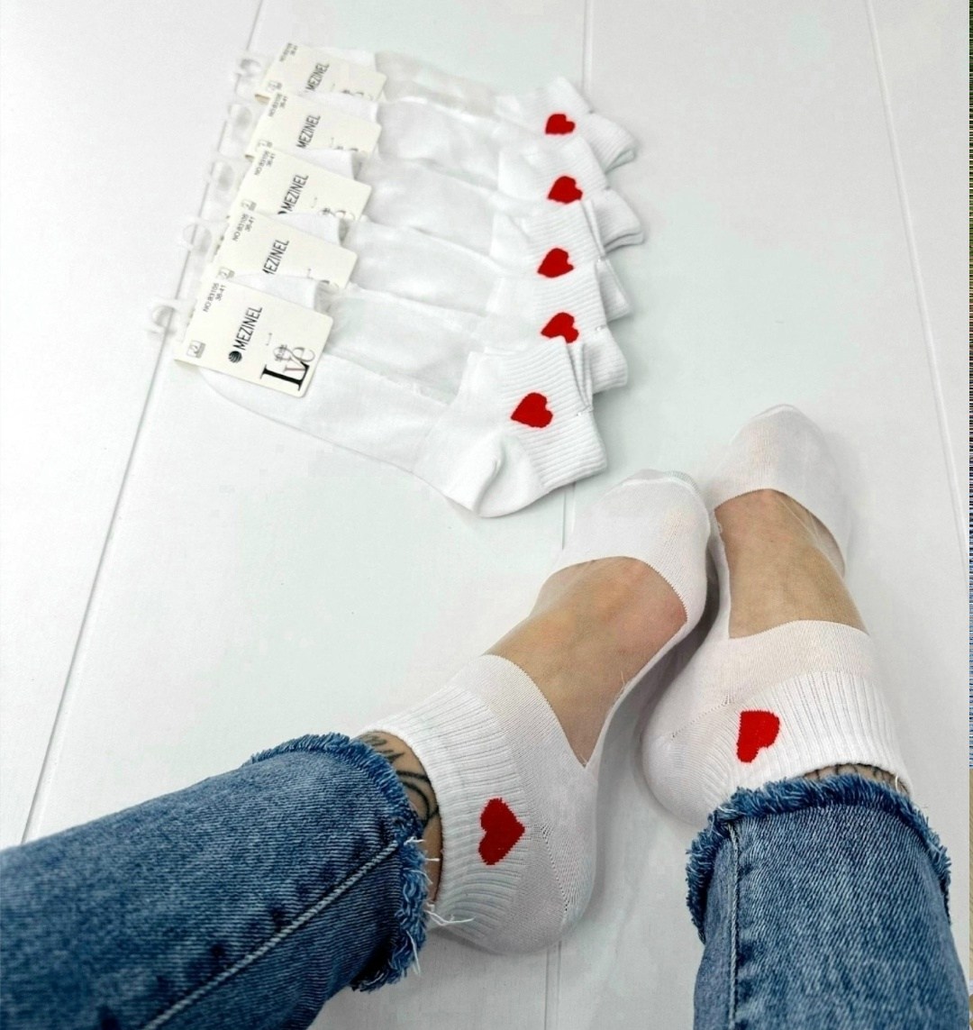носки женские белые,носки женские белые amigobs,комплект носки женские,носки с сердечками,женские короткие носки