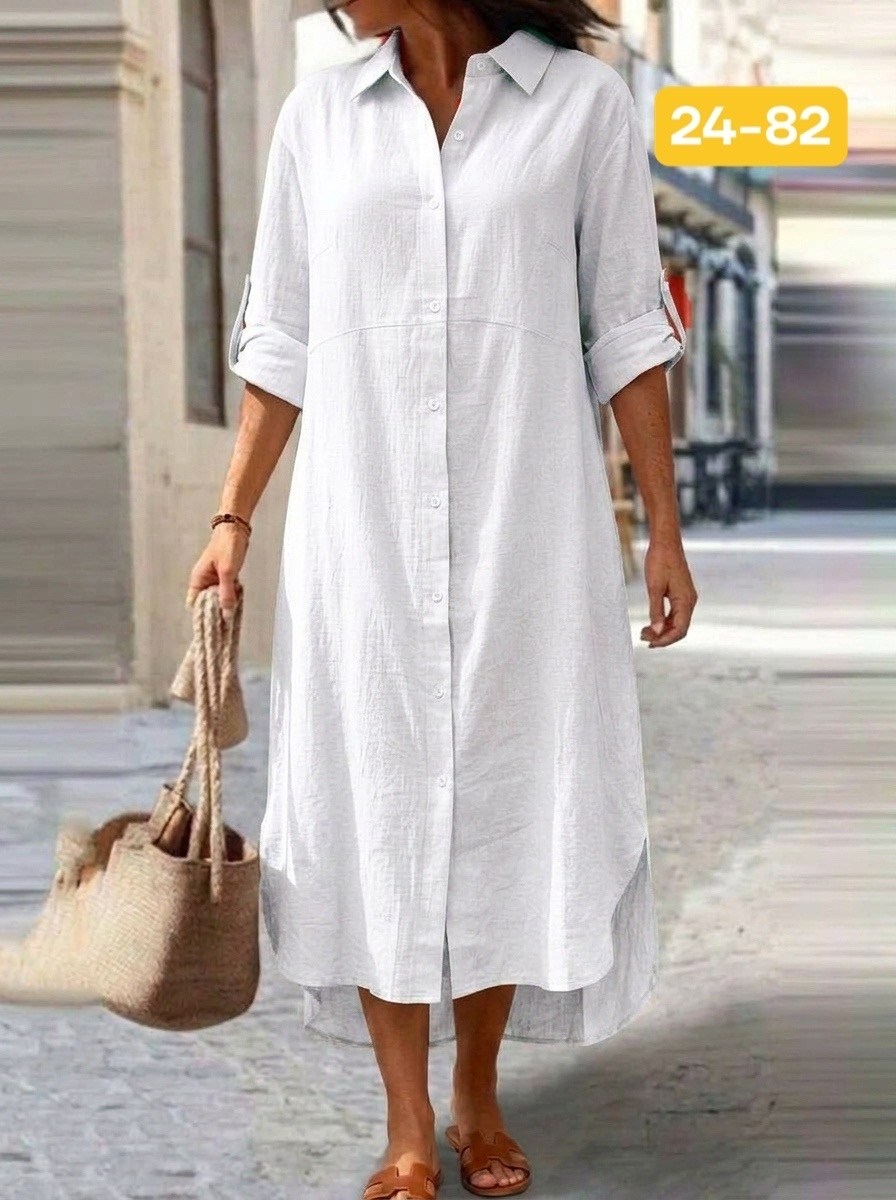 женское длинное платье-рубашка из хлопка и льна,женское платье-рубашка из хлопка и льна,платье рубашка летнее,льняное платье рубашка,женское платье рубашка