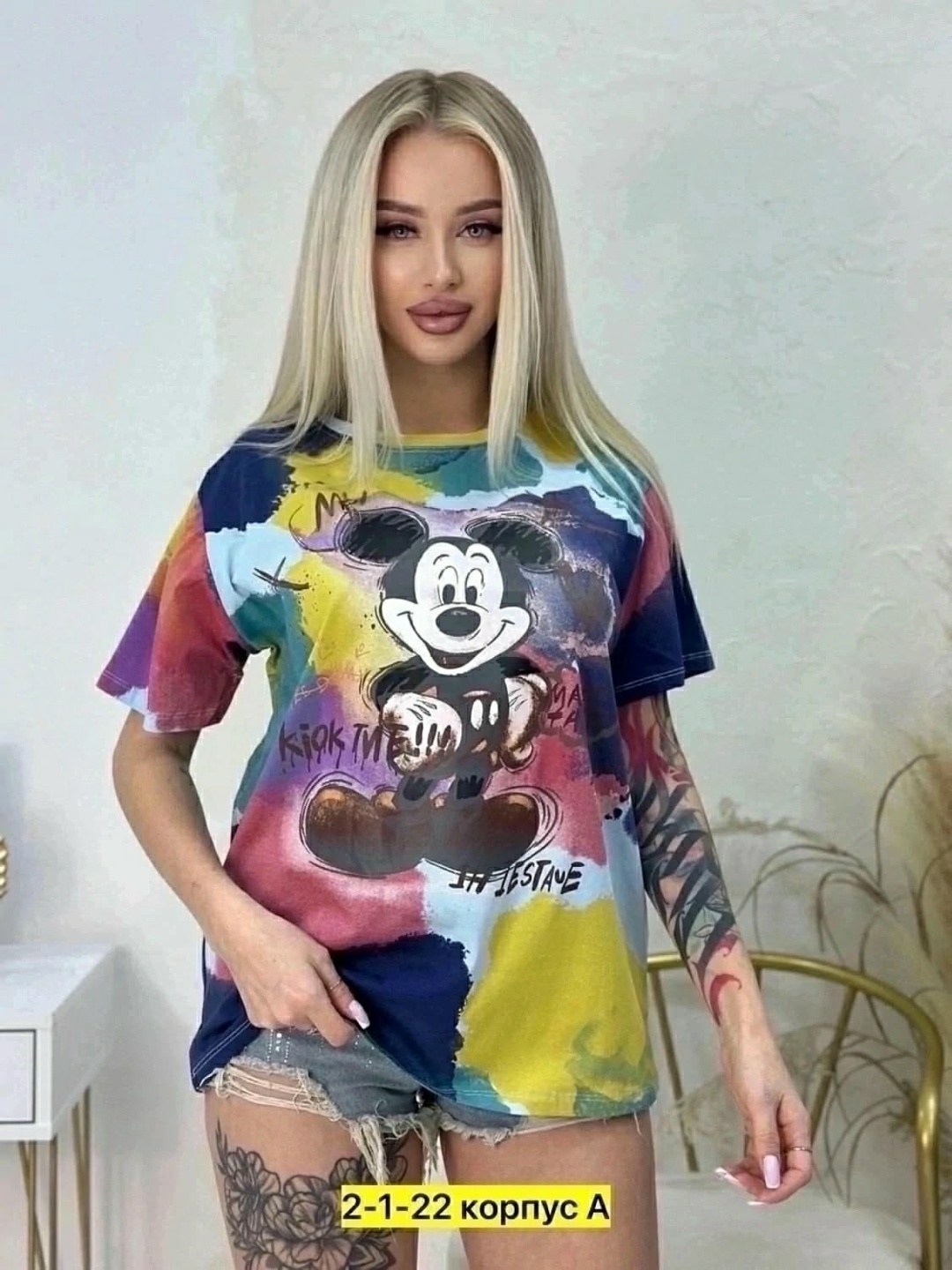 футболка оверсайз с принтом мики маус fashion lux,футболки оверсайз с принтами,женская футболка оверсайз,женская футболка,женская футболка оверсайз с длинным рукавом и принтом мики маус fashion lux